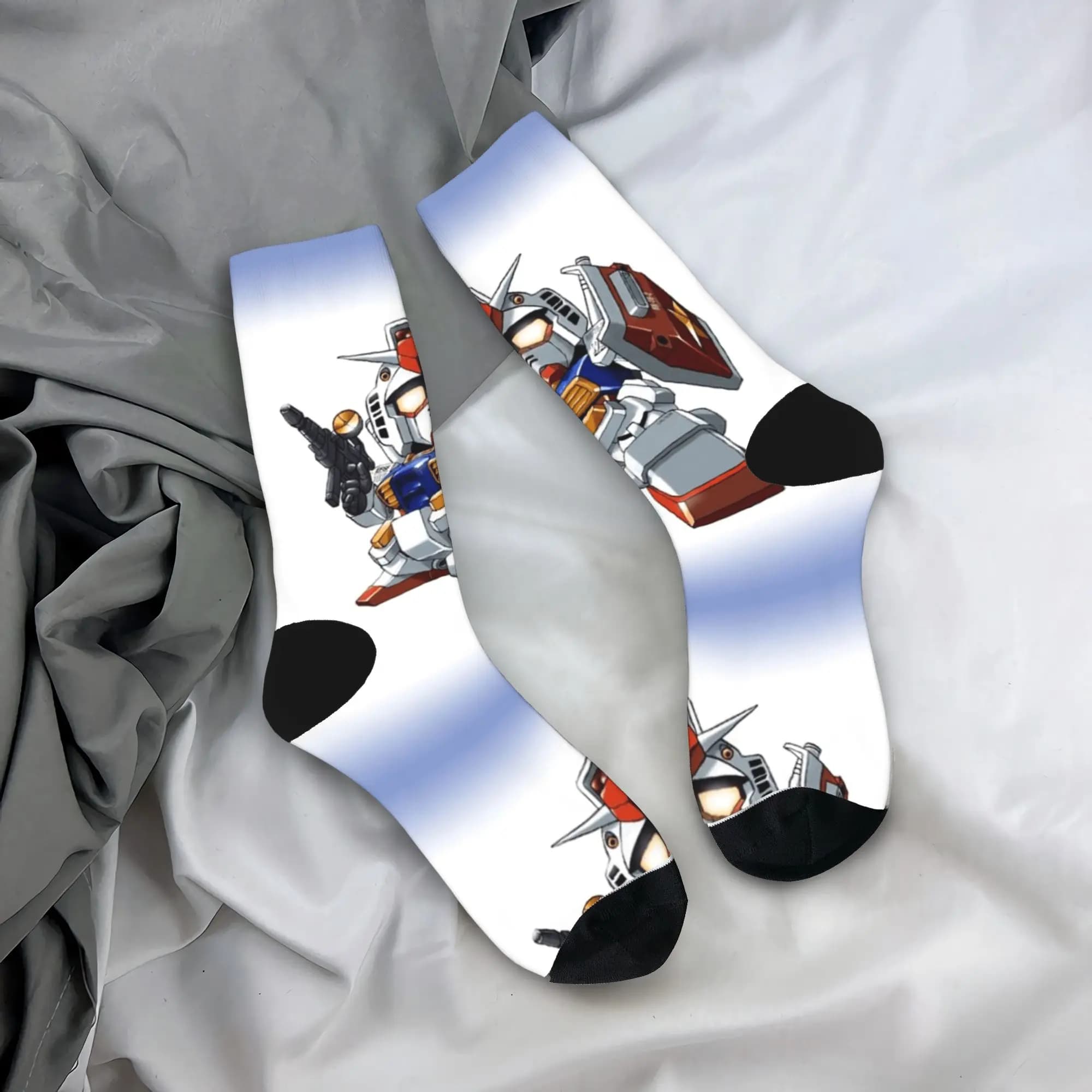 Calzini da uomo Anime cool g-g-GUNDAMs, calze primaverili vintage morbide e traspiranti, design anti-sudore per esterni