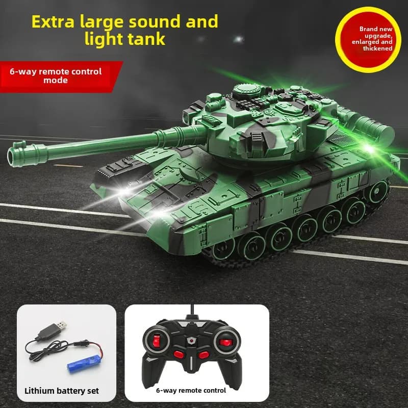 6CH RC T90 Tank USB Charge with LED Sound Remote Control Armored Car Military War Game Electronic Tank Boys Birthday Gift