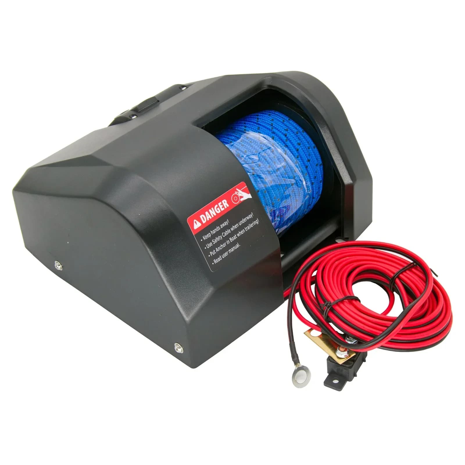 Verricello Elettrico per Ancora Pontoon 12V con Cavo da 30m per Ancore fino a 11kg
