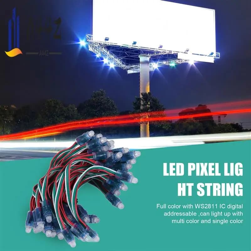 A44Z-50 Pz WS2811 LED Pixel Light String Pubblicità Versamento Luce perforata a colori impermeabile 12 mm DC 5 V