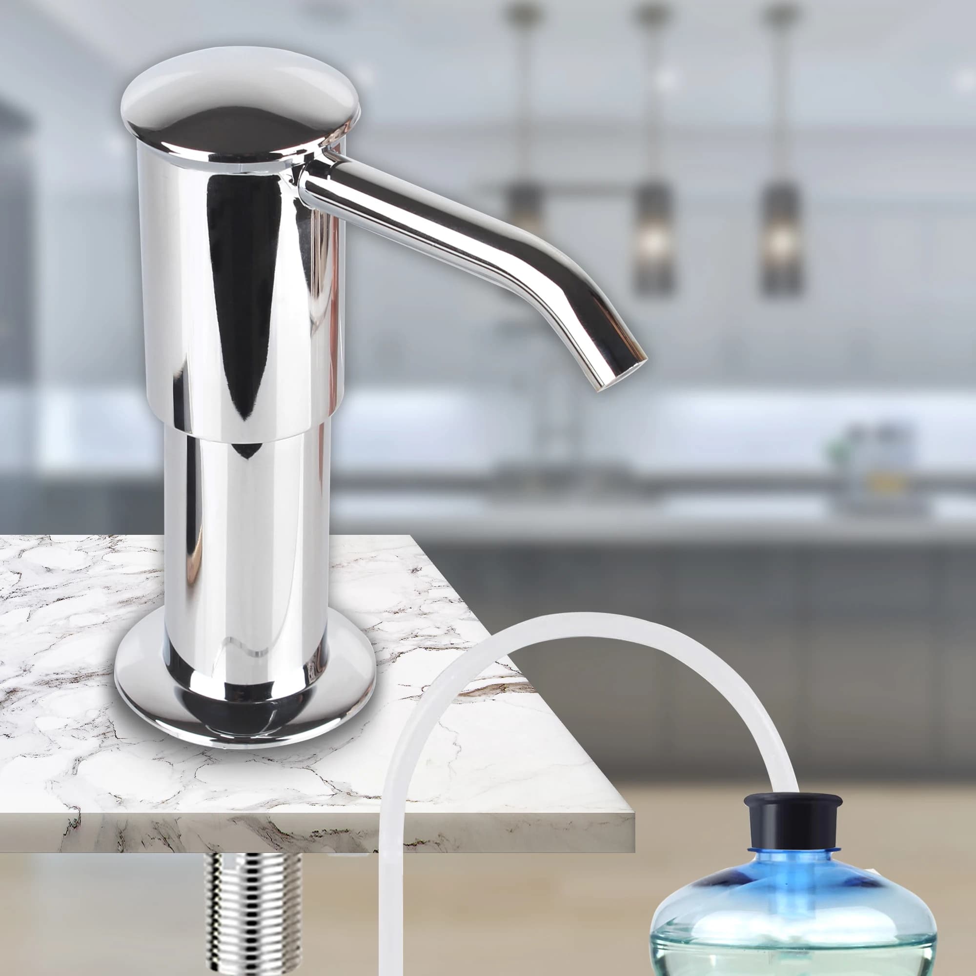 The Big Size Kitchen Sink Soap Dispenser ABS Pump Built In Soap Dispenser for Kitchen Sink with 1.5m (59") Extension Tube Kit
