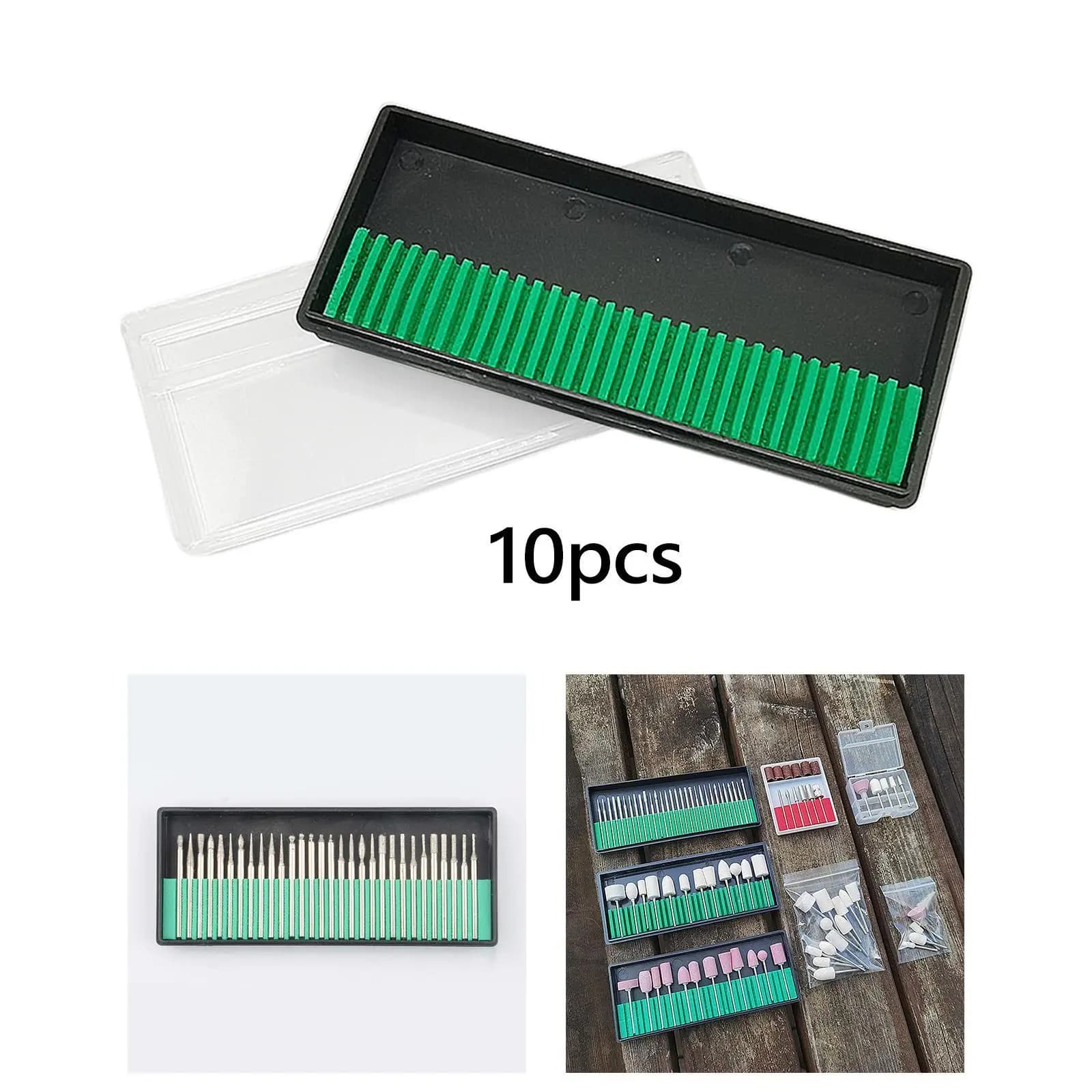 10 scatole portaoggetti per punte, organizer, dispenser per punte, cassetta degli attrezzi, trapano, utensile in legno