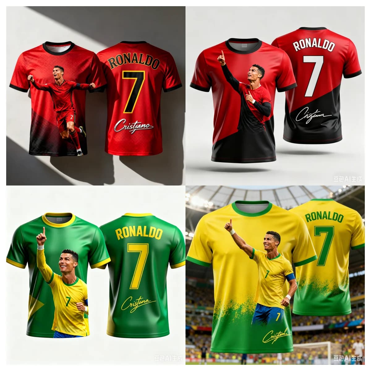2026 Ronaldo 7 Football Jersey Adults and Kids Fan Edition Summer Soccer Training Tops Sportswear Game Watching Essential Tops