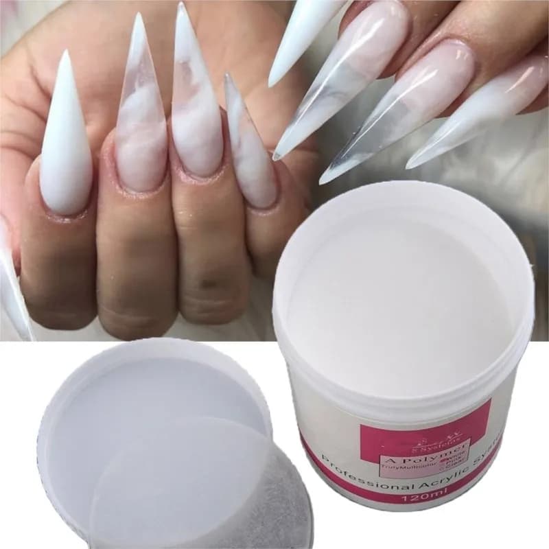 1 vaso di polvere acrilica per unghie da 120 ml 4 Oz bianco/rosa/trasparente polvere di cristallo polimerica EMA per manicure costruttore/immersione/intaglio estensione delle unghie