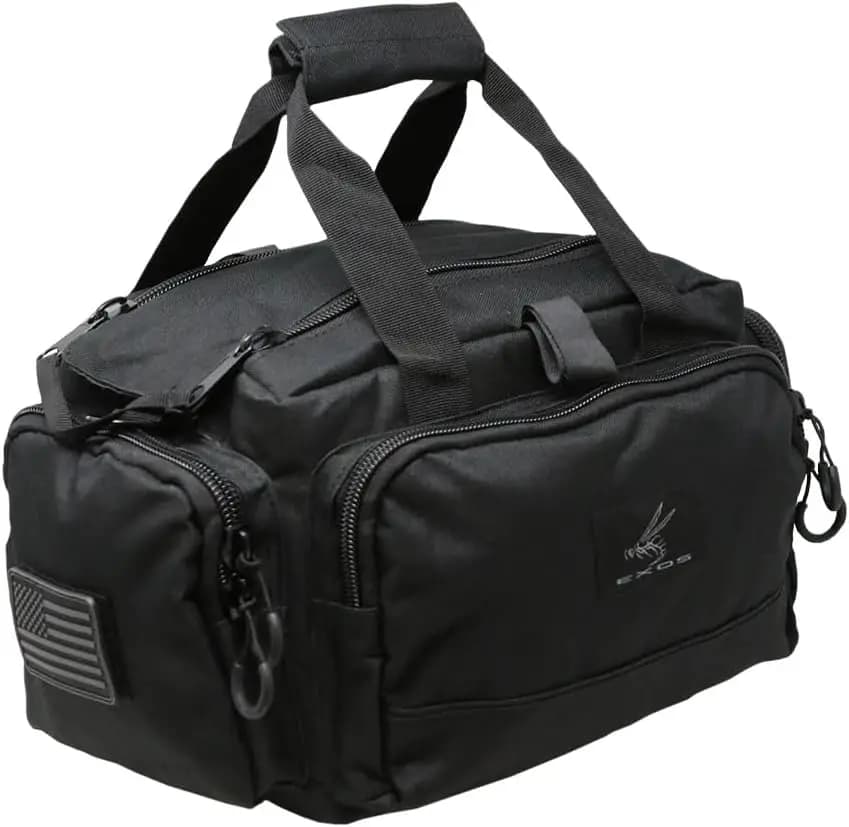 Borsa da gamma tattica Exos - Custodia per pistola media con cinghia Molle, deposito munizioni, zaino tattico, toppa gratuita, progettata negli Stati Uniti (Blac
