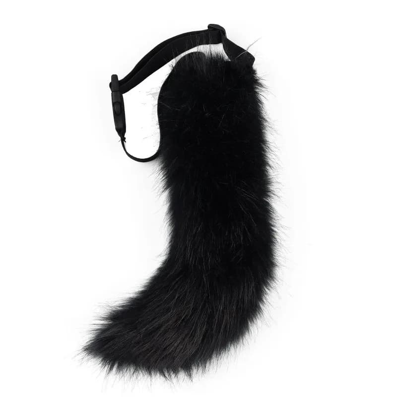 Cintura regolabile con coda di volpe finta stile giapponese Coda di gatto artificiale Code pelose Coda di pelliccia sintetica Puntelli per costumi cosplay