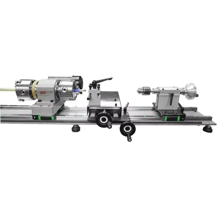Tornio manuale per metalli a doppio mandrino FS-7075C con letto di colata per la riparazione di stecche da biliardo