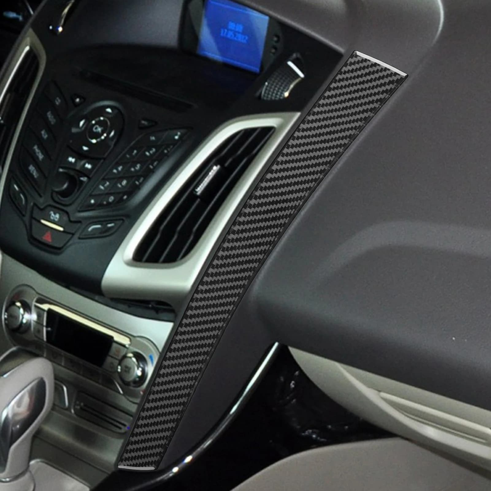 Per Ford Focus MK3 2012-2018 In Fibra di Carbonio Cruscotto di Controllo Centrale Pannello Laterale Destro Trim Striscia Accessori Per Interni Auto adesivo