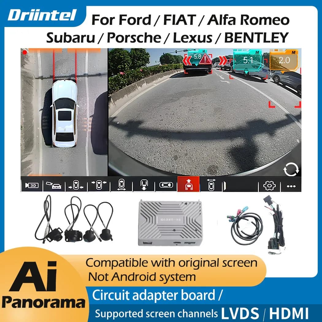 Sistema di visione panoramica a 360° Driintel 1080P con telecamera 3D per TOYOTA Highlander Tundra Crown Camry Corolla CROSS RAV4 PHEV Avalon Prius VOXY Prado 4Runner Land Cruiser Serie 300