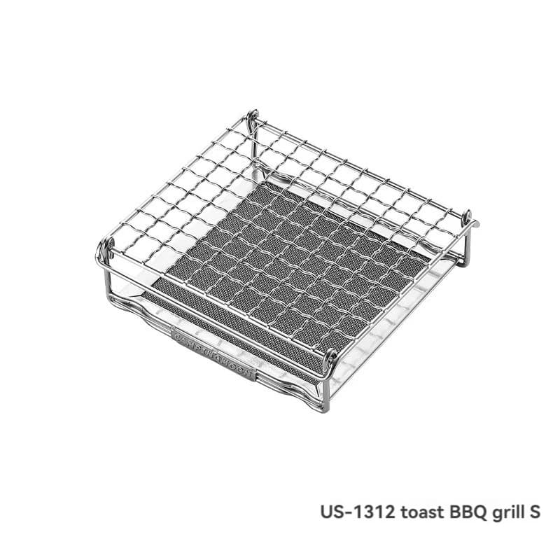 CAMPINGMOON Outdoor Camping 304 Stainless Steel Folding Toast Grill Net, Evenly Baked Card Type Gas Stove Barbecue Net US-1312