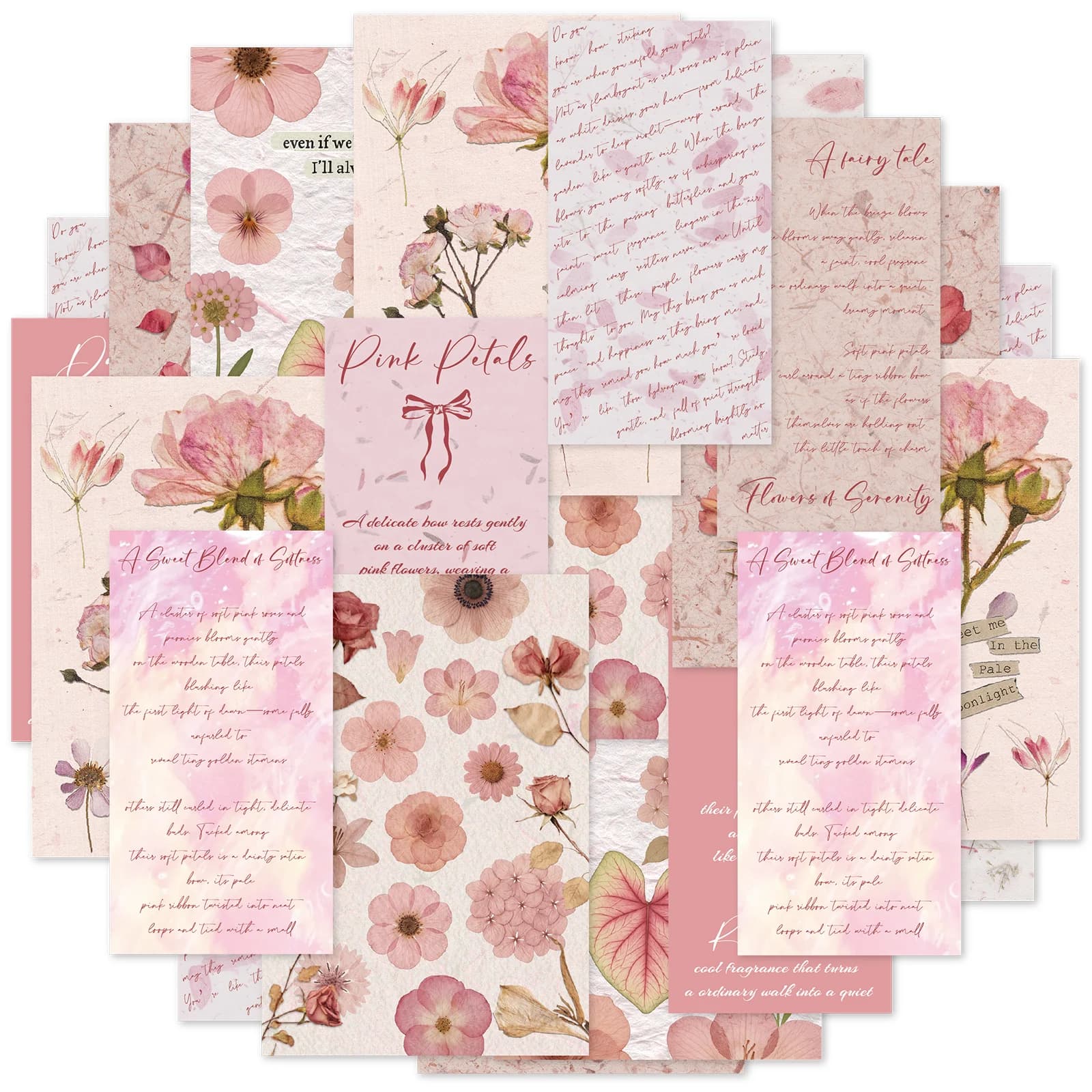 Etori Life 20 Pezzi di Carte Decorative Floreali Rosa Vintage, Materiali di Alta Qualità Stile Fiori Secchi per Diari, Album Fotografici, Chitarre, Astucci, Biciclette, Fai-da-Te, Decorazioni per la Casa, Accessori per Ufficio, Estetica Artistica, Decorazioni per Feste, Materiale Scolastico, Regali di Compleanno, Giocattoli per Bambini, Libri di Adesivi
