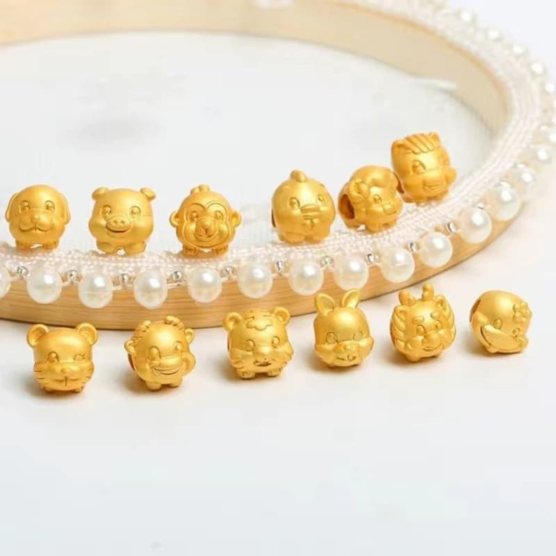 12 ciondoli zodiacali 3D placcato oro uomo donna anno di nascita braccialetto con ciondoli intrecciati gioielli con perline zodiaco tre in uno di lunga durata