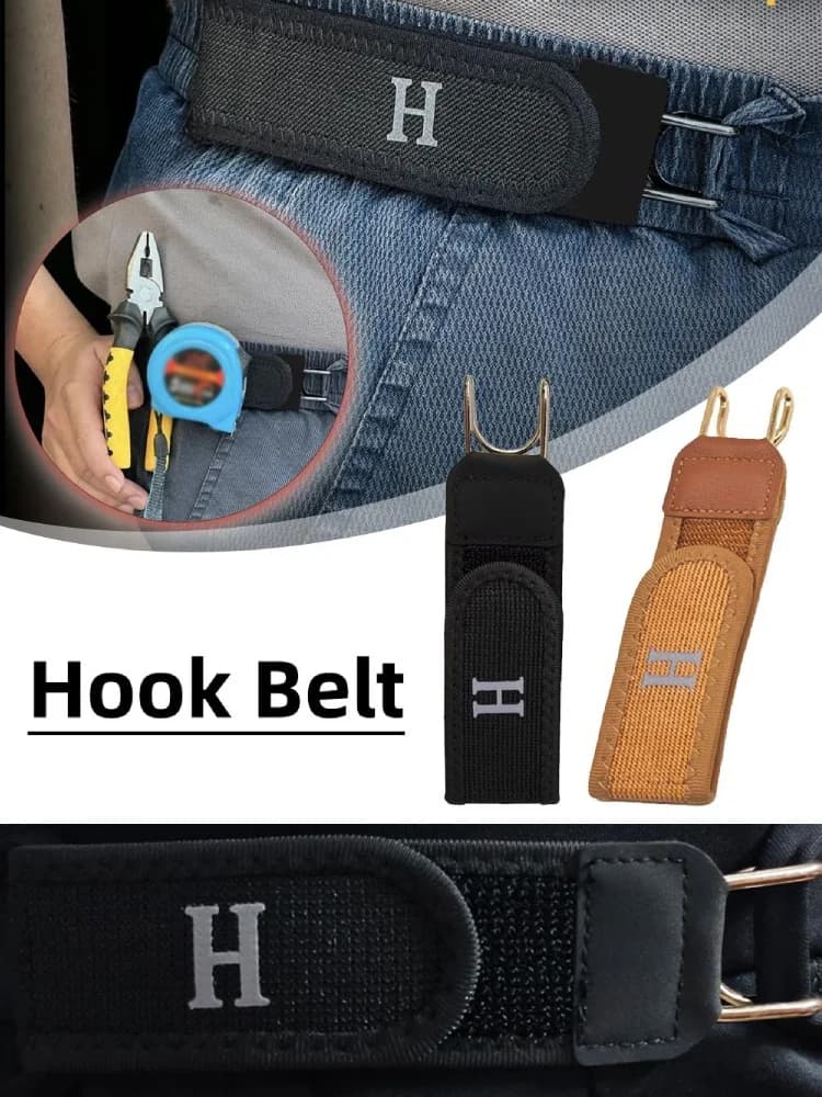 Cintura Elastica Invisibile Senza Fibbia con Chiusura a Gancio in Metallo Resistente, Comoda e Regolabile, Unisex per Uso Quotidiano