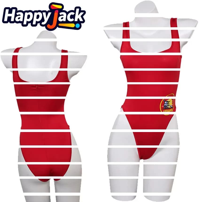 C.J. Costume da Bagno Rosso Parker Cosplay, Tuta Intera per Adulti, Costume da Donna per Halloween, Carnevale, Feste in Maschera, Disfraz
