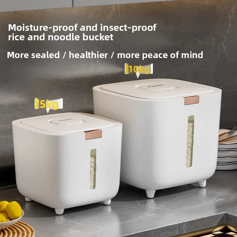 Dispenser per Riso da 5,4 kg, Contenitore Grande per Cereali e Alimenti Secchi, Sigillato e Impermeabile con Misurino per Cucina