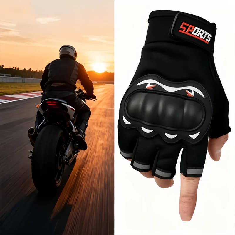 Men Half Finger Gloves Slip Rresistant Wear-resistant Racing Off-road Shatterproof Breathable Motorcycle Bicycle Tactical Glove