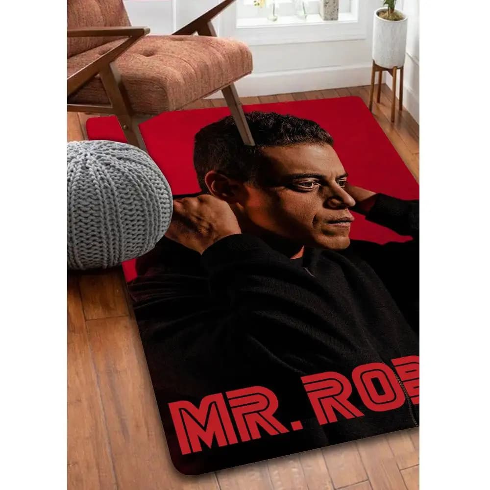 Tappeto da corridoio lavabile antiscivolo per serie TV horror Mr. R-Robot, tappetino per soggiorno, sedie, divano, cucina, zerbino