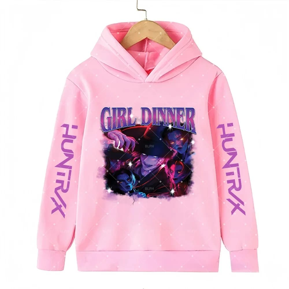 K-Pop Demon Hunters Children's Hoodie with Design 'Fit Check for My Napalm Era': Printing Heels, Nails, Blade, Mascara