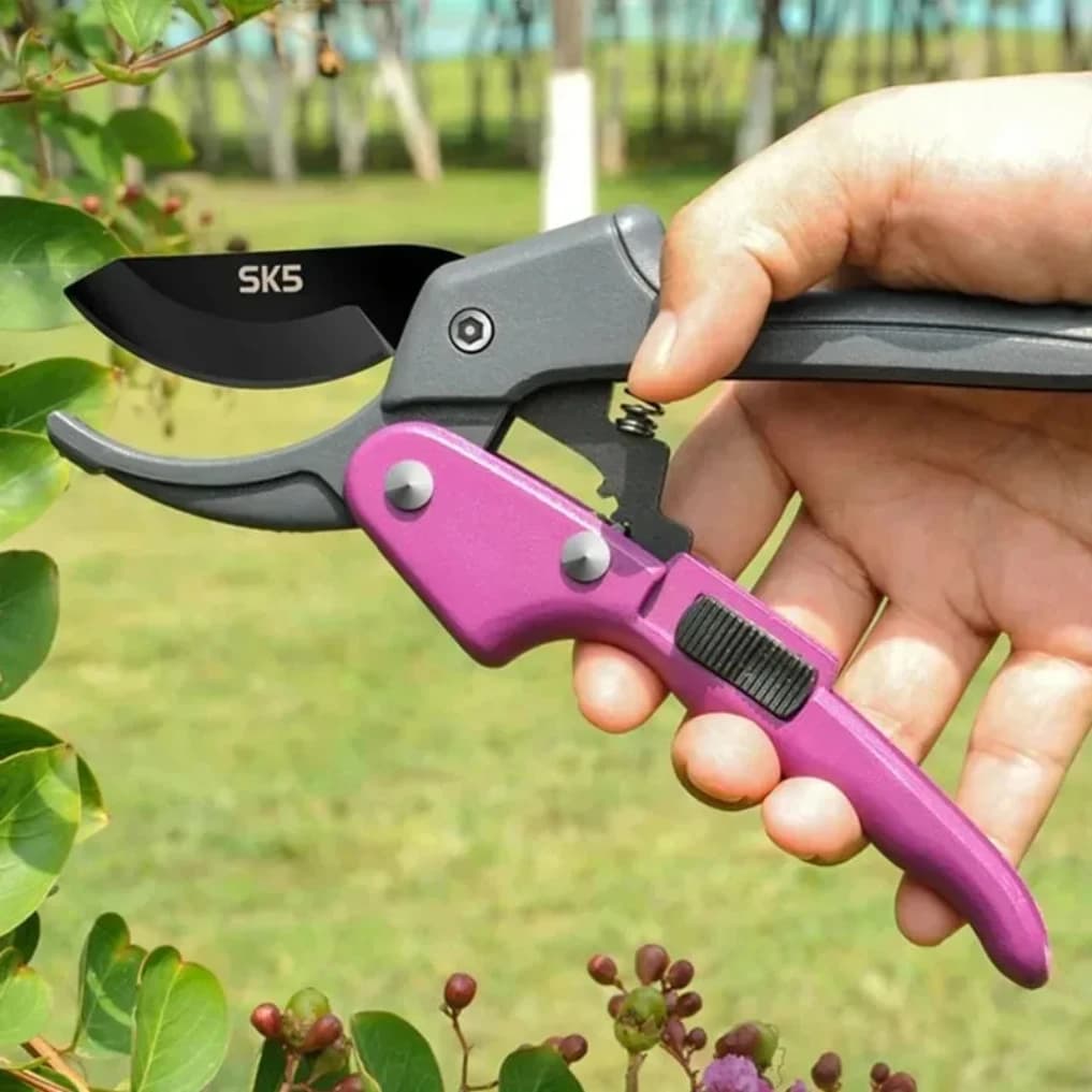 SK5 high carbon steel gear scissors for rough pruning scissors for garden trees with less effort bypass