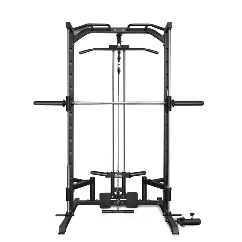 Stazione Multifunzione Portatile con Barra per Trazioni, Power Rack Integrato e Smith Machine