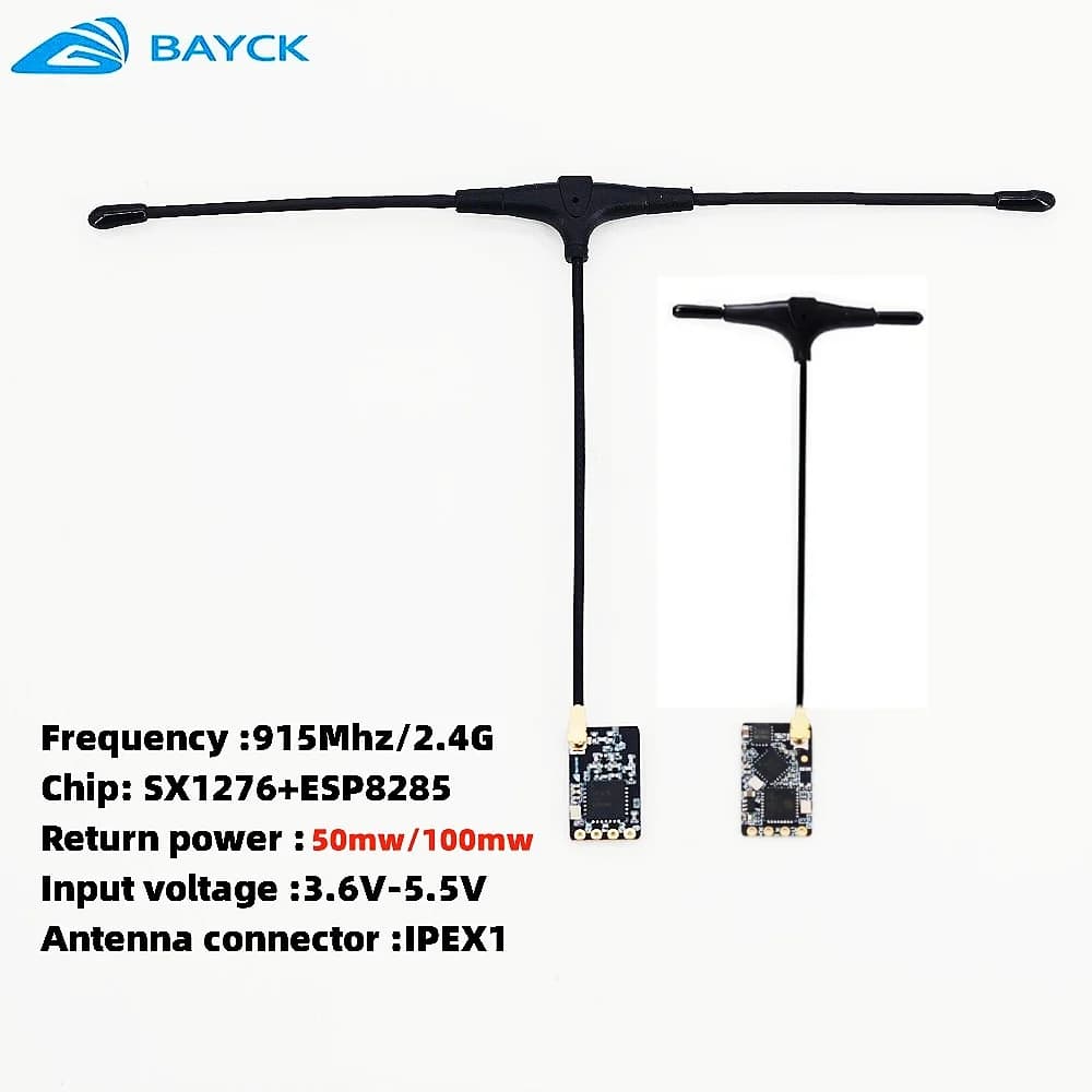 Ricevitore ELRS BAYCK 915M/2.4GHz NANO ExpressLRS RX Tipo T Supporto antenna WiFi per RC FPV Racing Drone Quadcopter