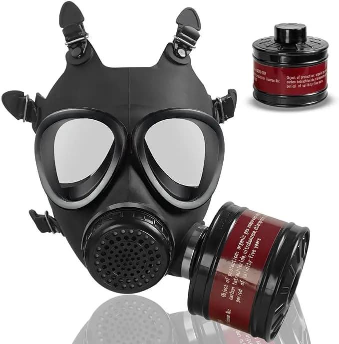Full Face Gas Mask Chemical Respirator Filter Self-Priming Mask Nuclear Contamination Protection, J05/87 Type Gas Mask