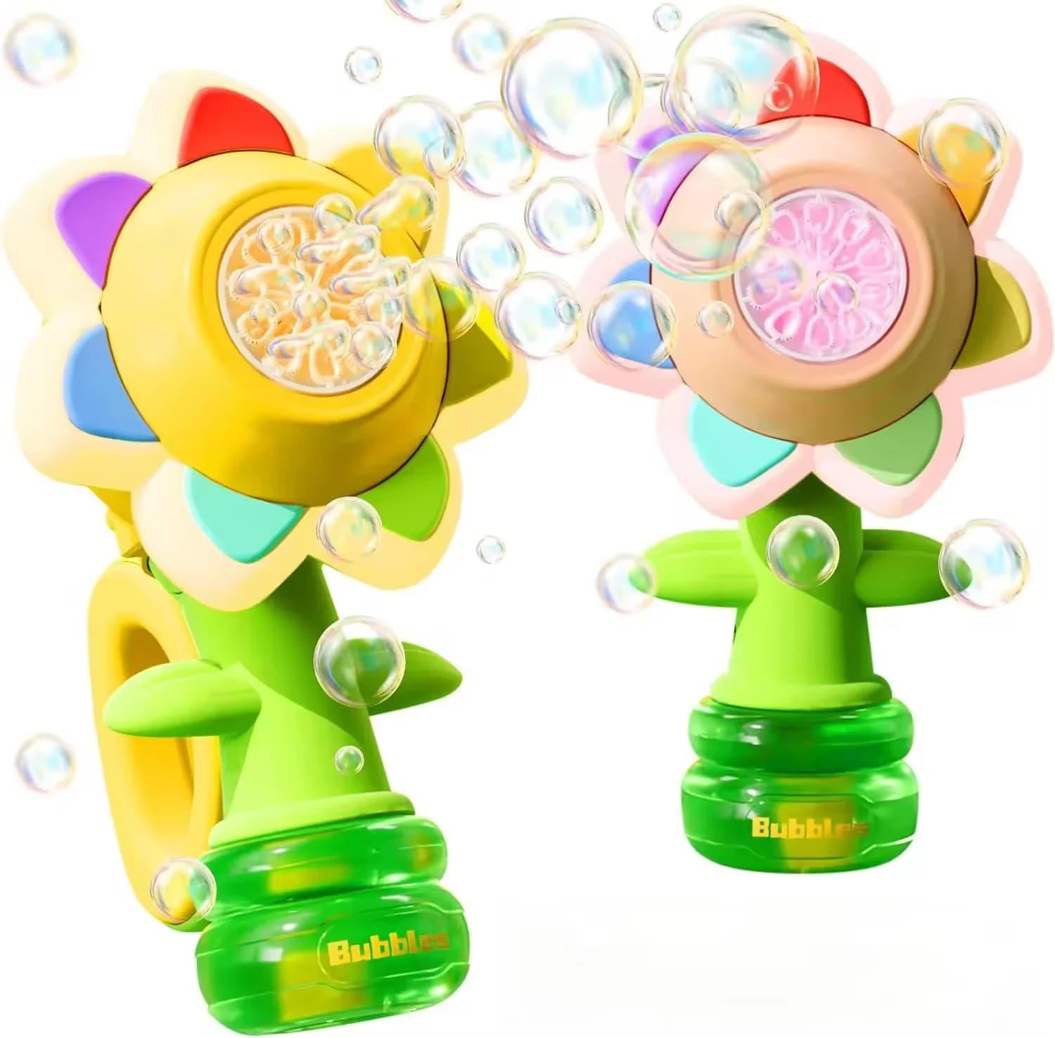 Regolazione a 3 velocità Regolazione della macchina per bolle di girasole Regolazione automatica portatile che soffia il bagno delle bolle Giocattolo Luce notturna Festa di compleanno