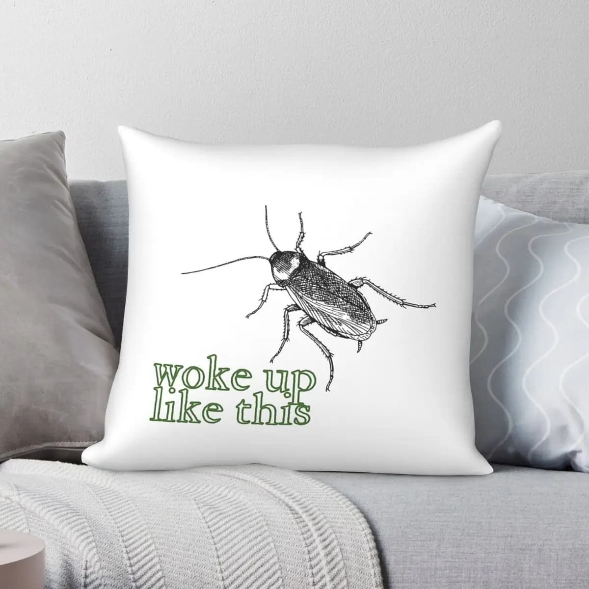 Metamorphosis Gregor Samsa Woke Up Like This Pillowcase Polyester Linen Velvet Creative Zip Throw Pillow Sofa Cushion Cover 18"