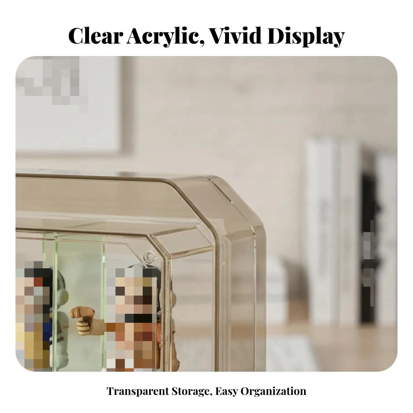 Easy to Fit Surprise Box Display, Wall Shelf for Surprise Boxes, High Transparency Collection Object Organizer for Desk