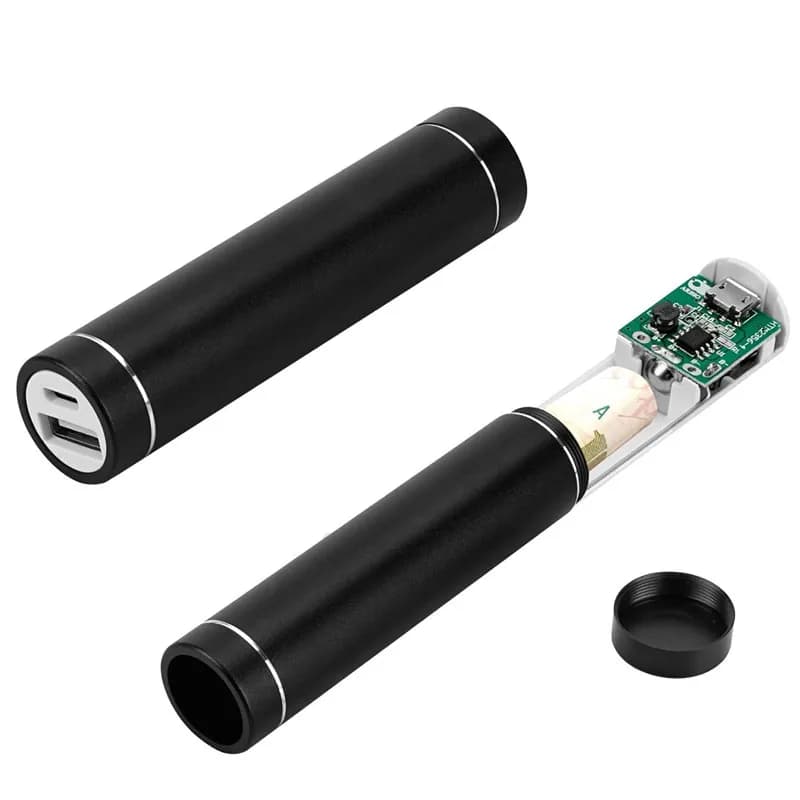 Metal Power Bank Kit fai da te custodia per custodia custodia per saldatura gratuita 1X 18650 batteria 5V 1A caricatore esterno USB smart phone