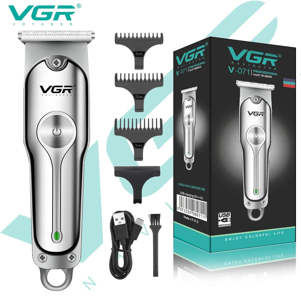 VGR071 T-blade Cutting Machine Barber rechargeable professional haircut for men Cordless