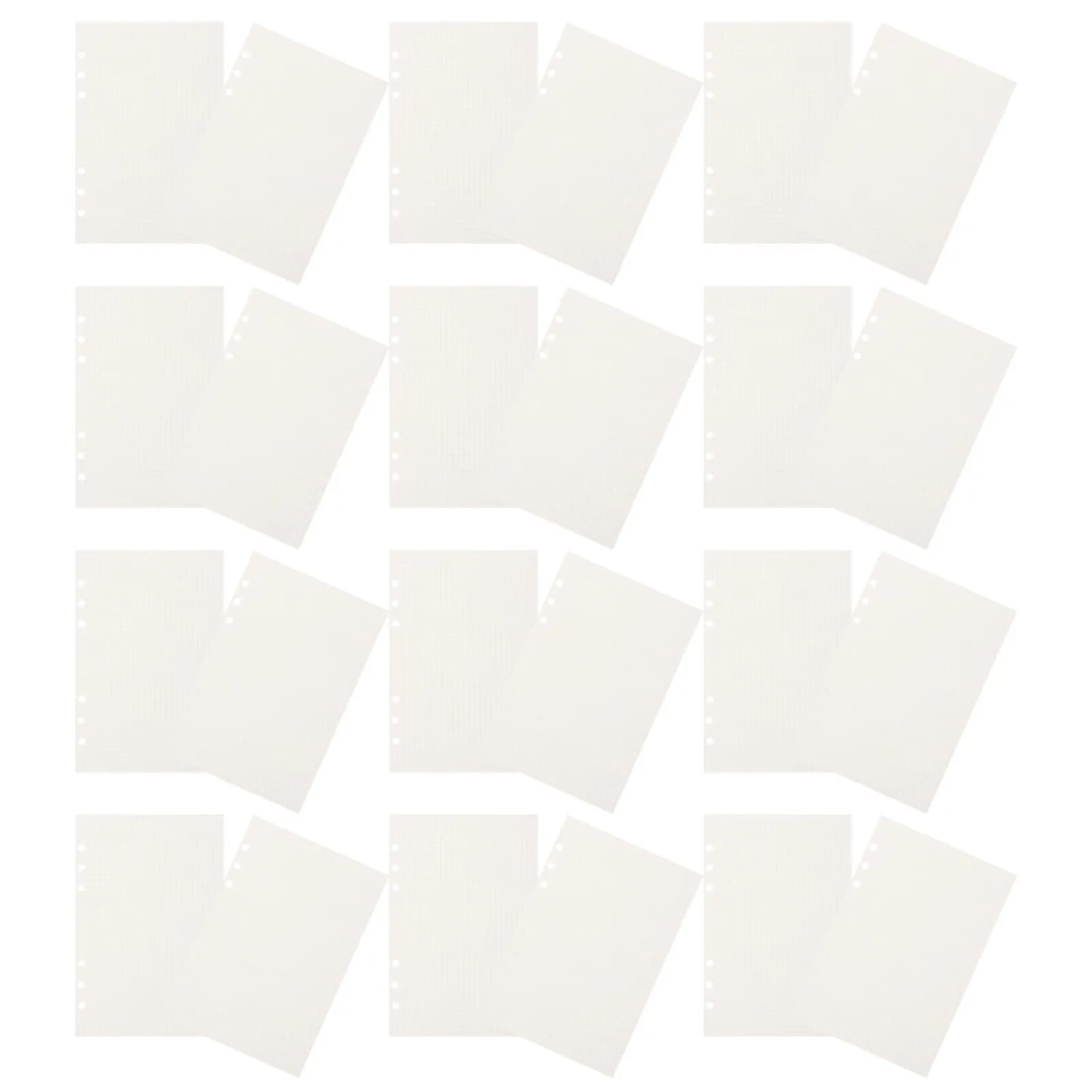 225Pcs A5 Loose Leaf Notebook Refill Paper 6 Ring Grid Layout for Daily Planner Binder Journal Notepad to Do List Monthly