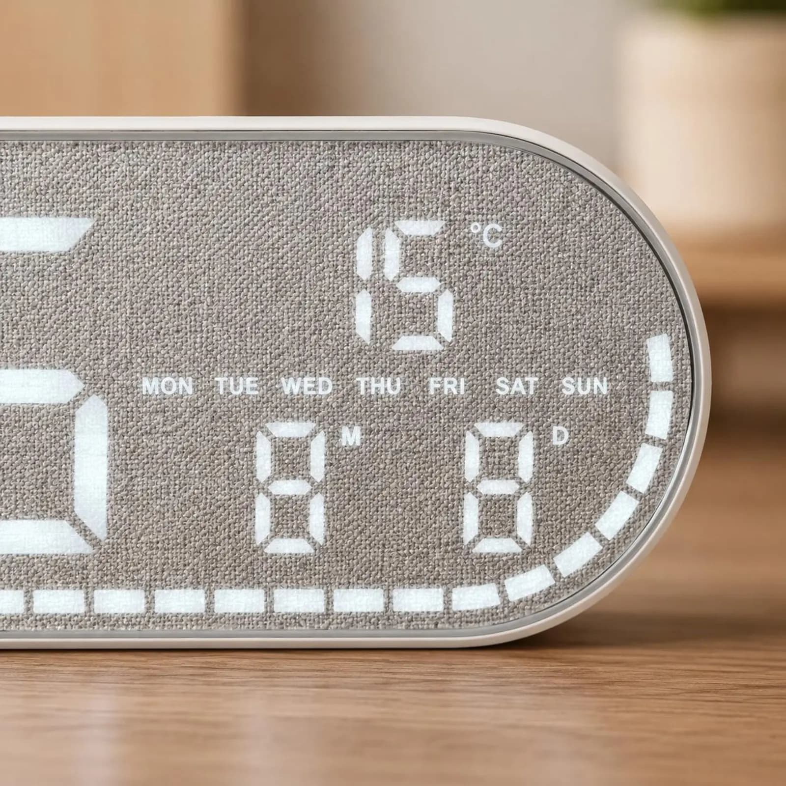 Dispositivo di fissaggio digitale con effetto legno, display LED della temperatura, allarme e funzione multifunzionale