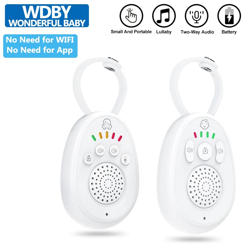 Baby Monitor Wireless con Audio e Ninna Nanna, Comunicazione Bidirezionale, Batteria Ricaricabile, Dispositivo Portatile per la Cura del Bambino