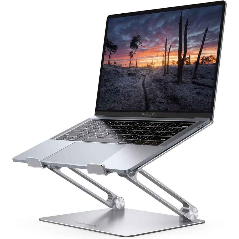 Adjustable Laptop Stand, Portable Riser, Aluminum Desk Stand, Ergonomic Notebook Holder, Office Desk Accessory (10-17.3'')