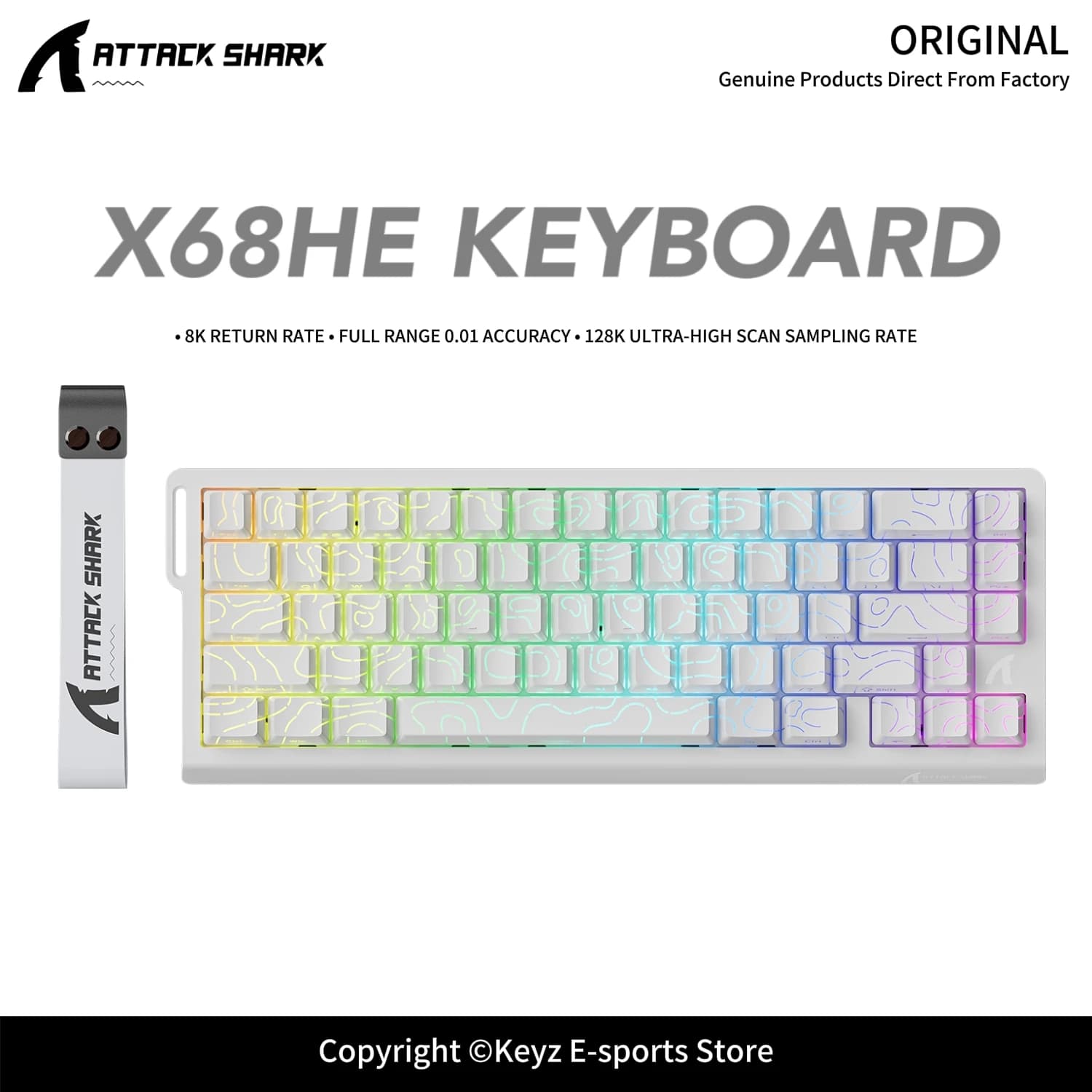 ATTACK SHARK X68HE X68PRO HE Magnetic Axis Gaming Keyboard 0.01mm RT Accuracy 0.125ms Ultra Low Latency Web Driver RGB Backlit