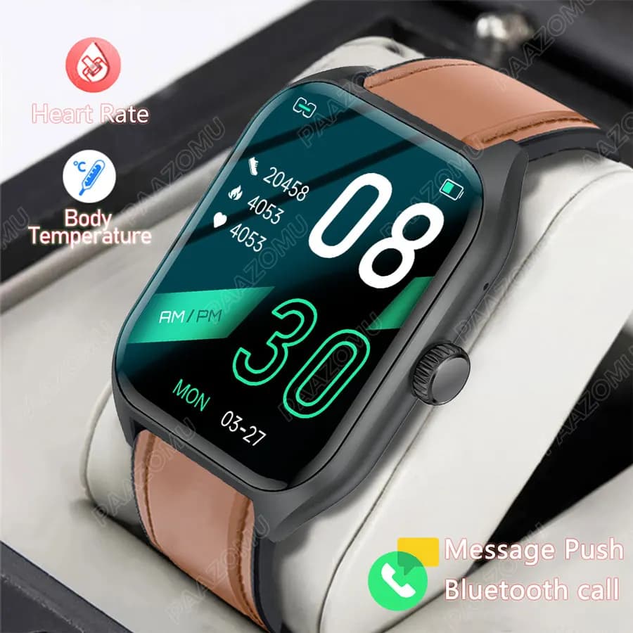 Smartwatch Man Woman with Custom Dial, Cardiac Frequency Monitoring, Waterproof, Fitness Sports Clock, Health Bracelet