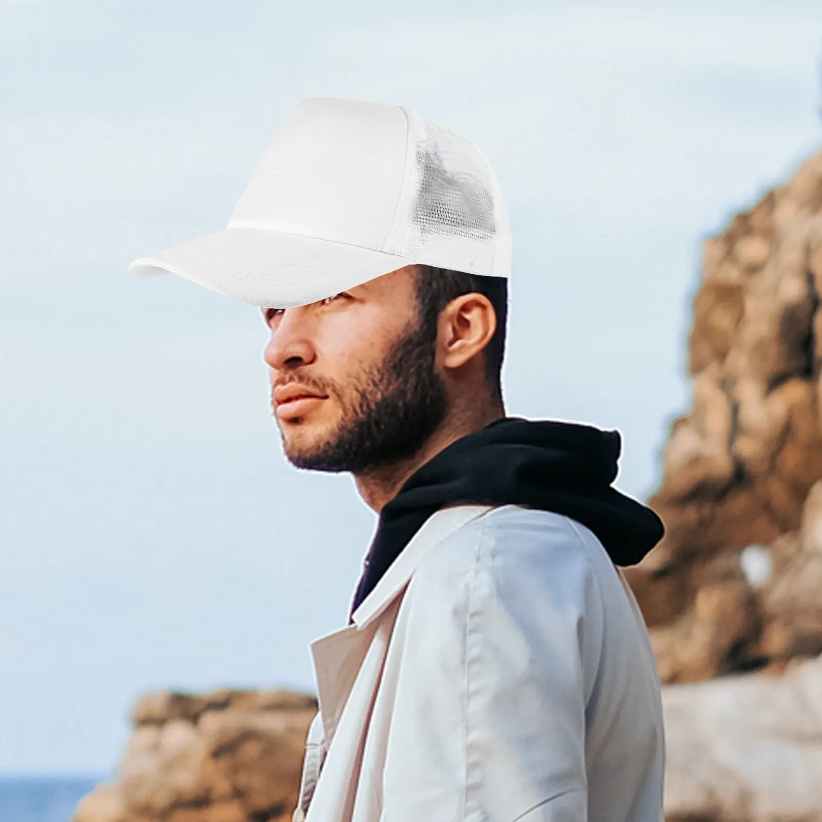 10 Pezzi Cappellini da Baseball in Rete Vuoti per Sublimazione, Traspiranti e Leggeri, per Trasferimento Termico Fai-da-te, Cappelli Estivi da Camionista per Esterni