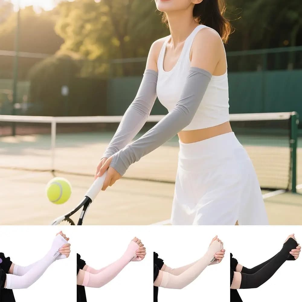 Fresh Summer Covers Ice Silk Sleeves for Men Women's Short Sleeves for Solar Protection Cycling Race Fishing Sleeves for Men UV