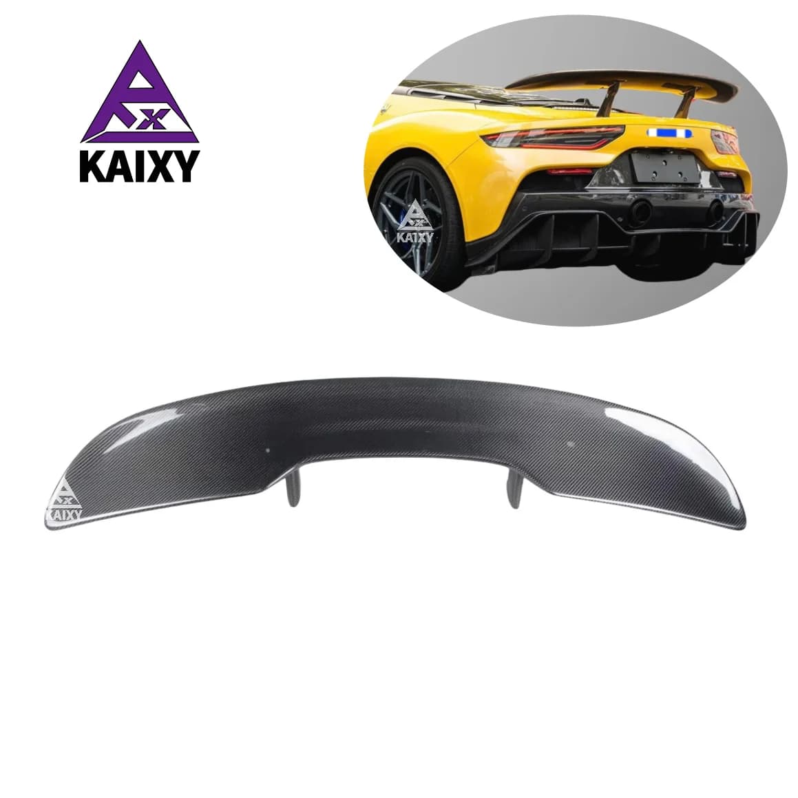 Ala posteriore in fibra di carbonio stile GT per Maserati MC20 Diffusore posteriore splitter spoiler in carbonio secco