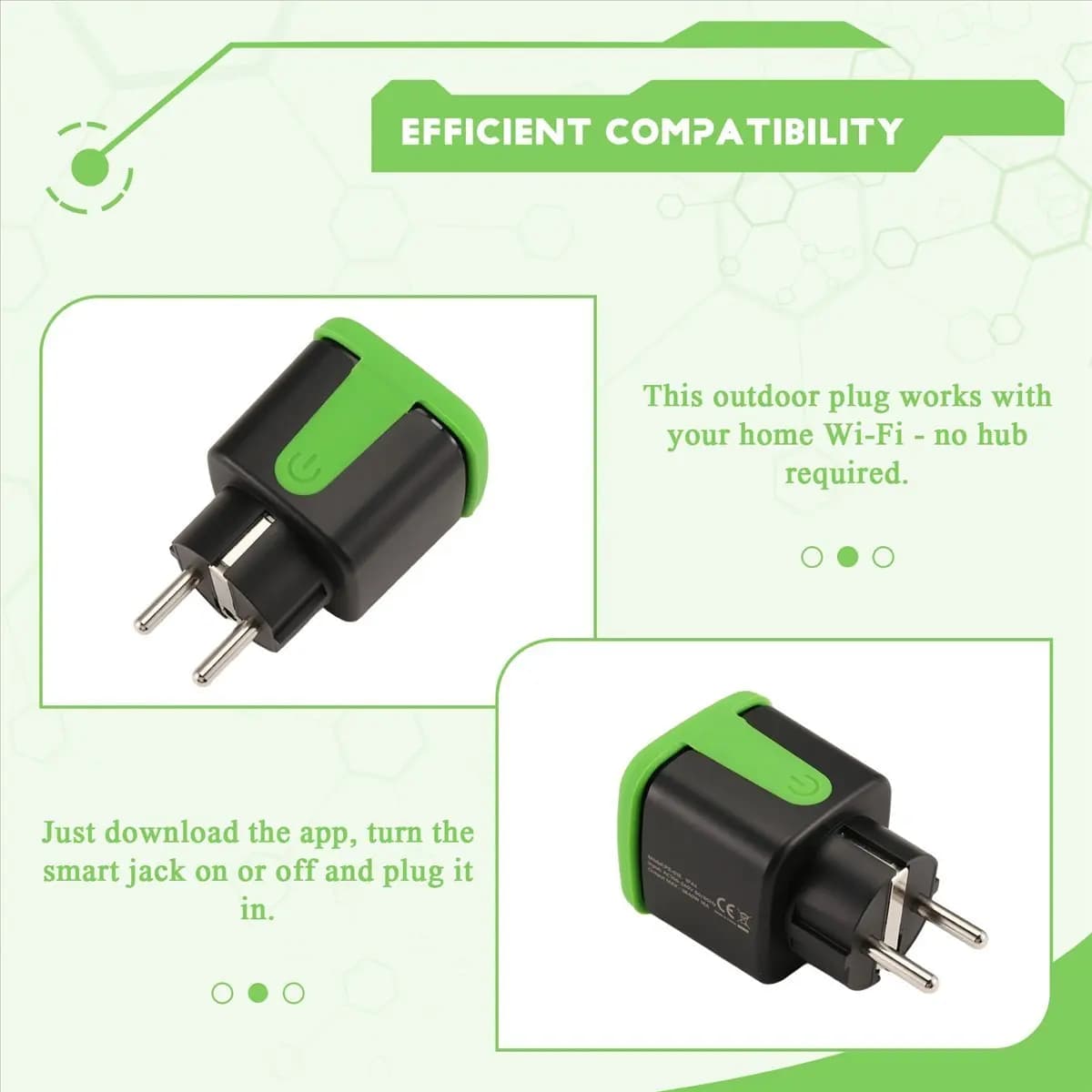 A77K Outdoor Smart Plug, 16A WiFi Remote Control Smart Socket with Power Monitor Function,For Tuya Smart Life Alexa EU Plug