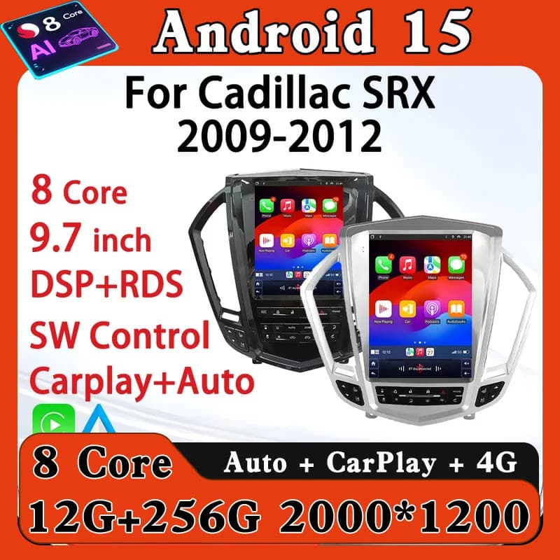 For Cadillac SRX 2009-2012 Car radio reader for Tesla Style 9.7 inch Intelligent car systems Multimedia automotive GPS navigation Wifi