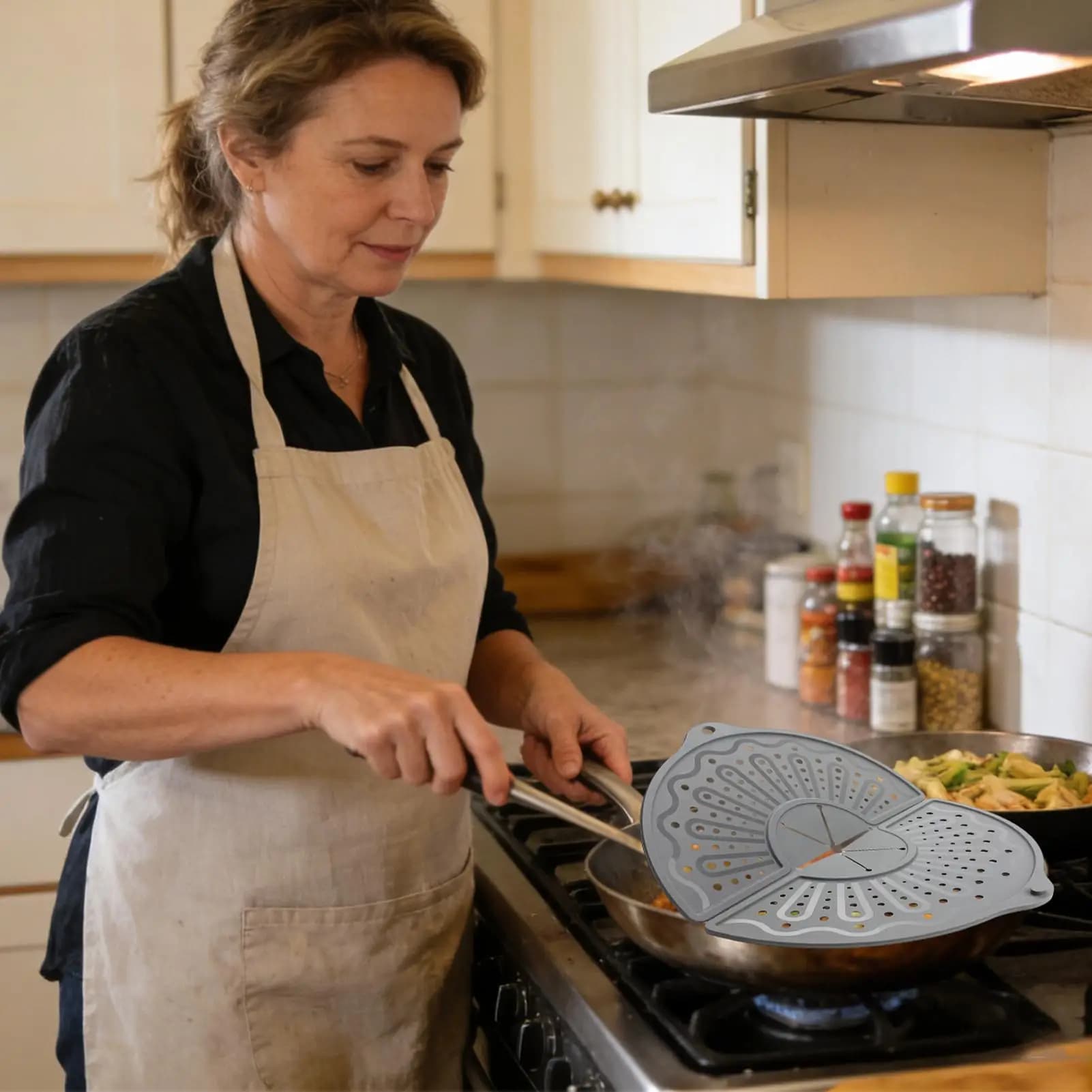 Anti-spray protection Oil Folding Resistant Heat Resistant, Anti-scratch cover for pan, for Domestic Kitchen, Apartment, Camping, Cooking