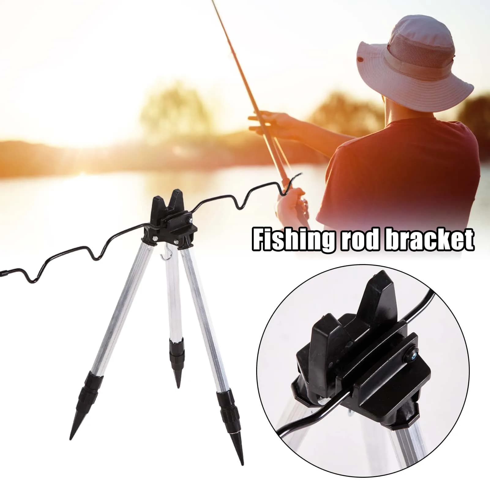 Supporto per Canna da Pesca in Lega di Alluminio, Treppiede Telescopico Pieghevole Portatile per Pesca in Mare, Lago e Fiume