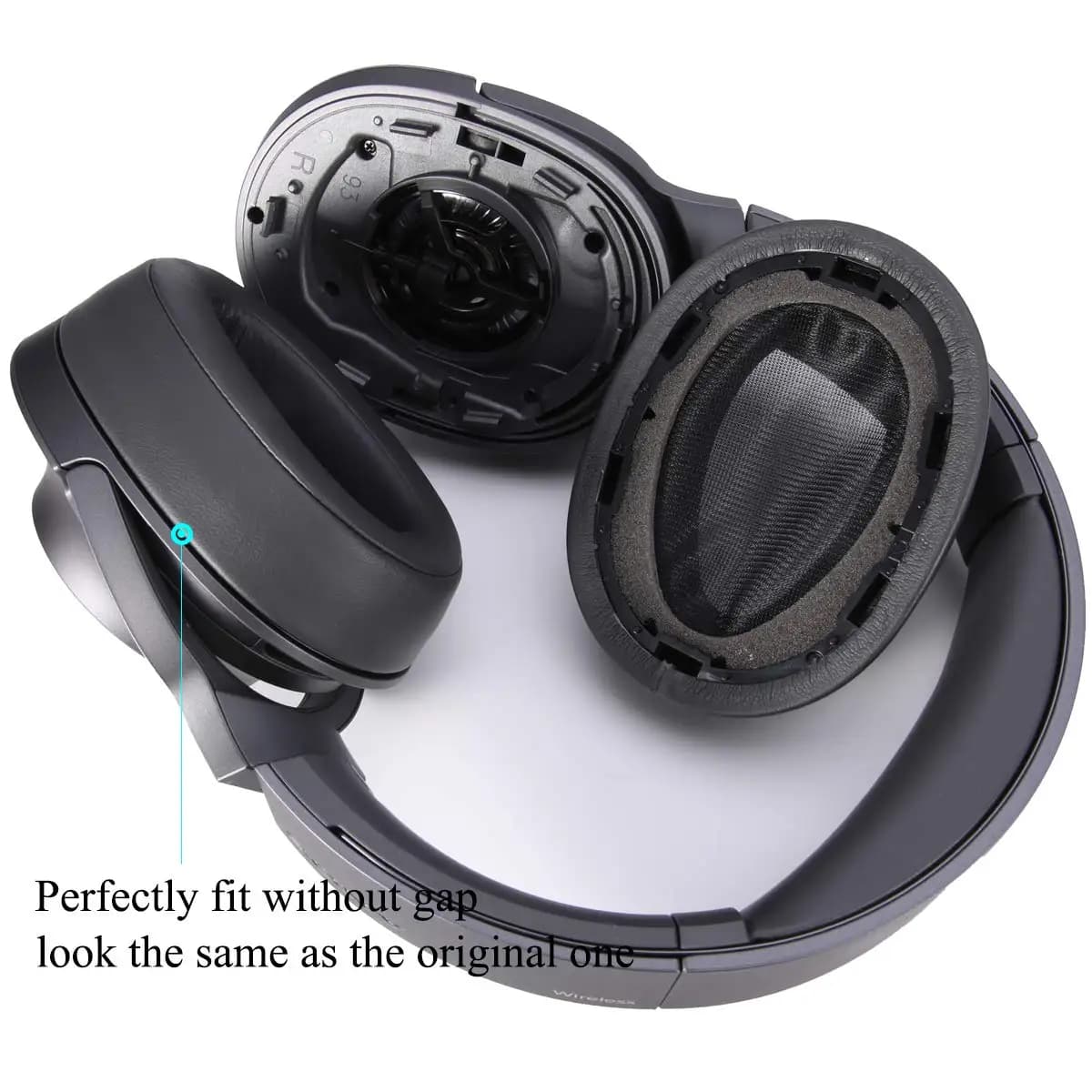 NUNUVV Cuscinetti auricolari di ricambio Cuscini per cuffie Sony MDR-100ABN WH-H900N Cuscinetti in memory foam morbida/Parti di riparazione per cuscinetti,