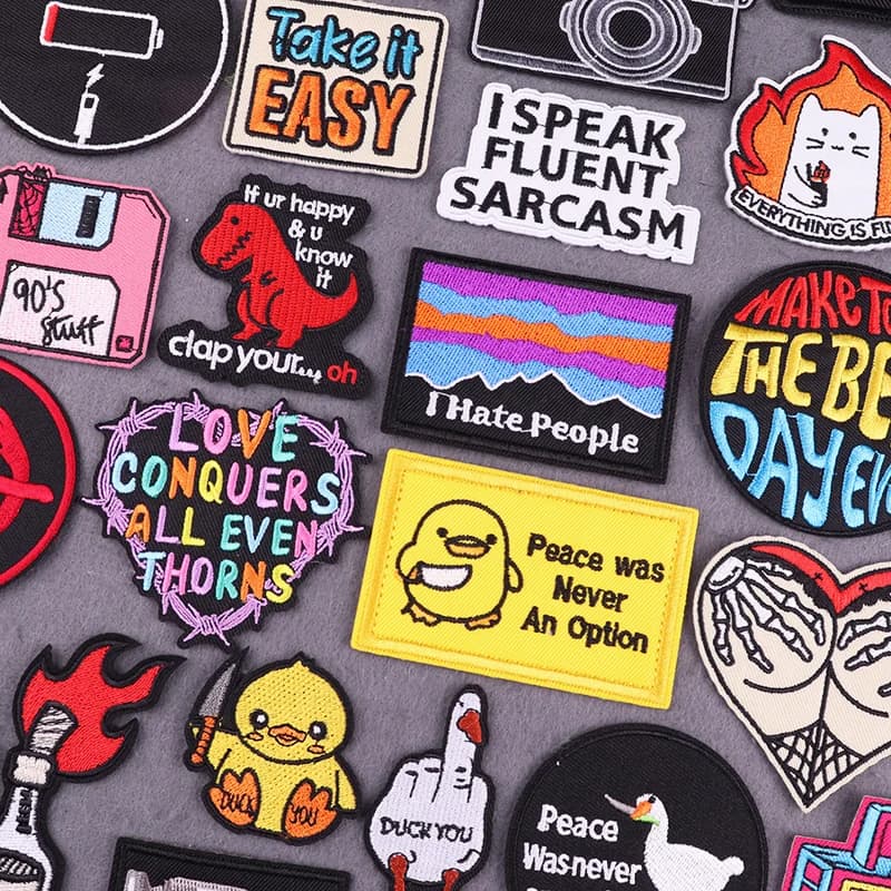 Punk Duck Iron On patch toppe termoadesive per vestiti lettere d'amore toppe ricamate per Jeans Applique sticks distintivi fai da te