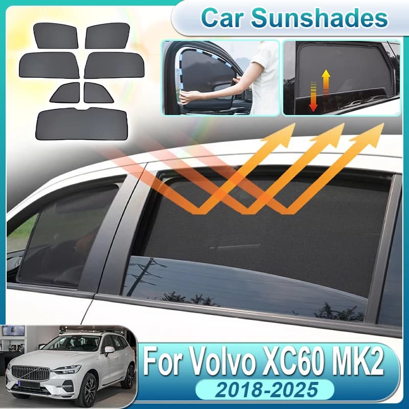 Per Volvo XC60 2018-2025 MK2 Tendina Parasole Magnetica per Finestrini Auto, Protezione in Rete per Parabrezza Anteriore, Accessori Auto