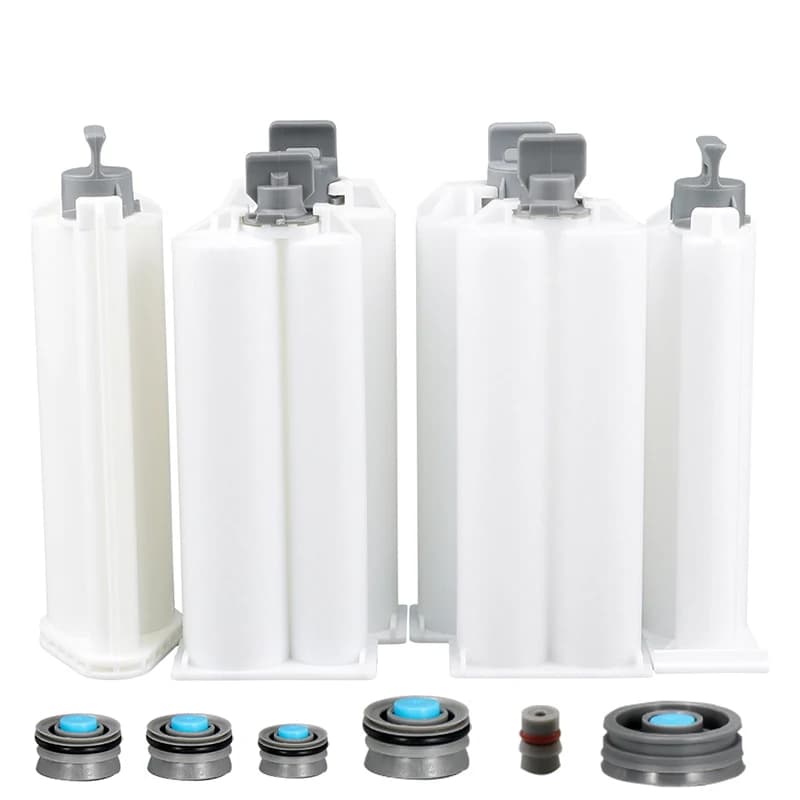 Spedizione Gratuita 20 Pezzi Cartucce Vuote da 50ml per Resina Epossidica 1:1 2:1 10:1, Dispenser per Colla AB, Tubi per Sigillante e Adesivo
