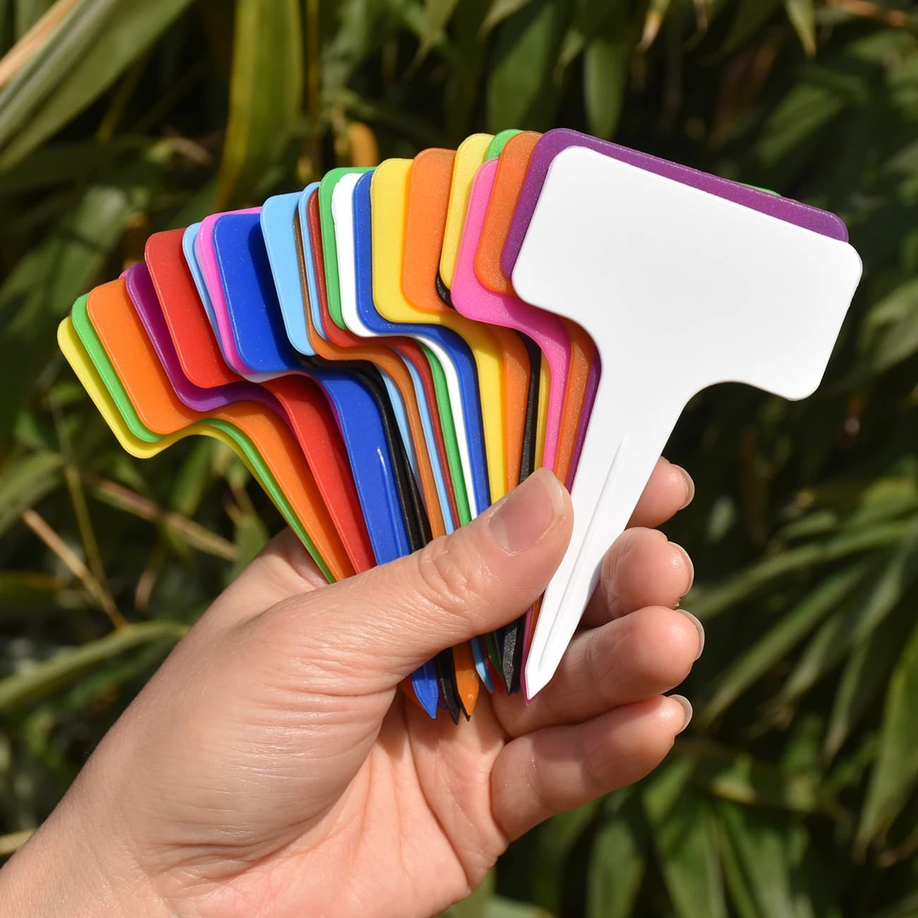 20 pcs markers for plants labels waterproof plastic poles 59*98MM garden Bonsai sowing succulent label thick sign on ground paint sticks