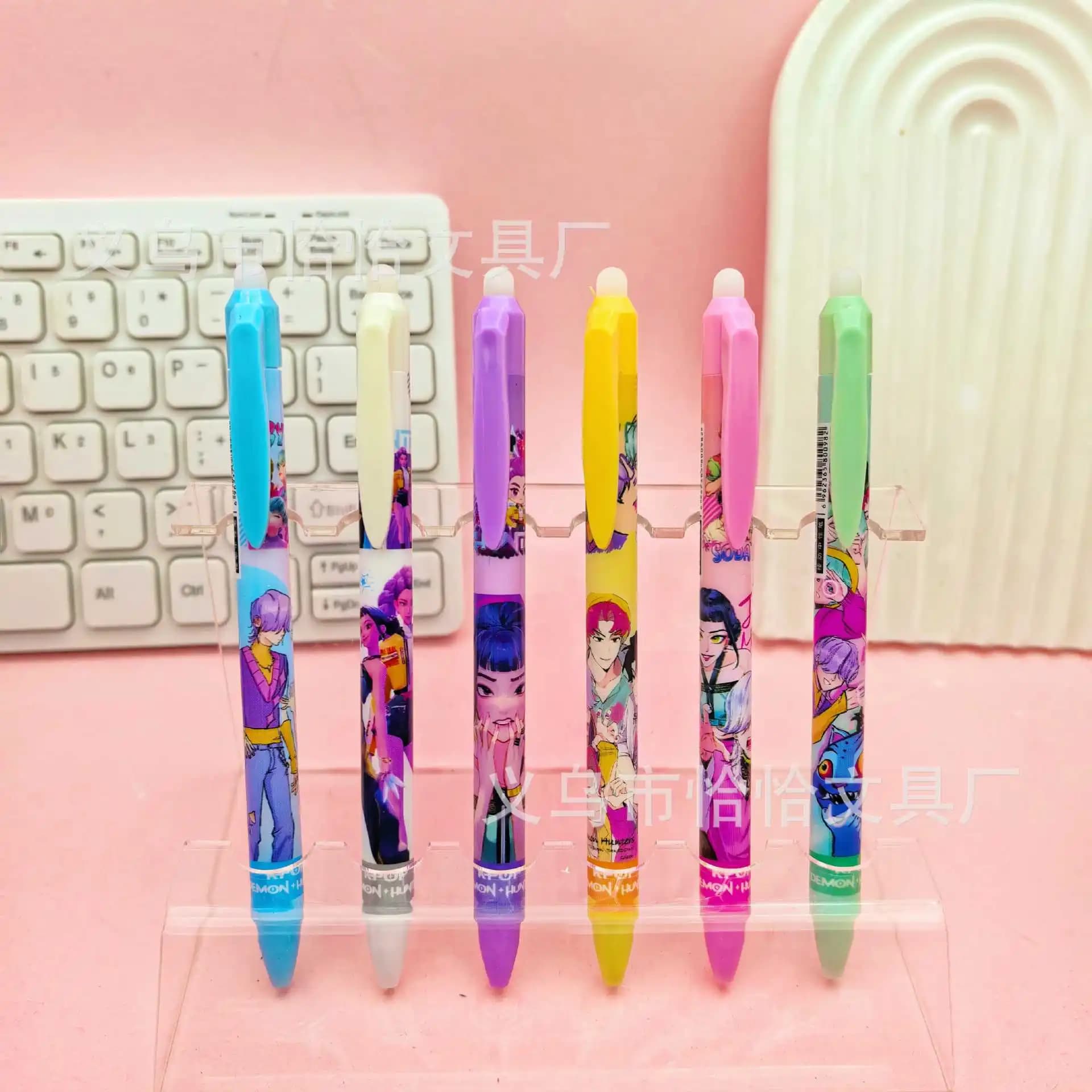 Penna gel cancellabile Kpop Demon Hunter da 0,5 mm - ricarica sostituibile e inchiostro nero, articoli di cancelleria